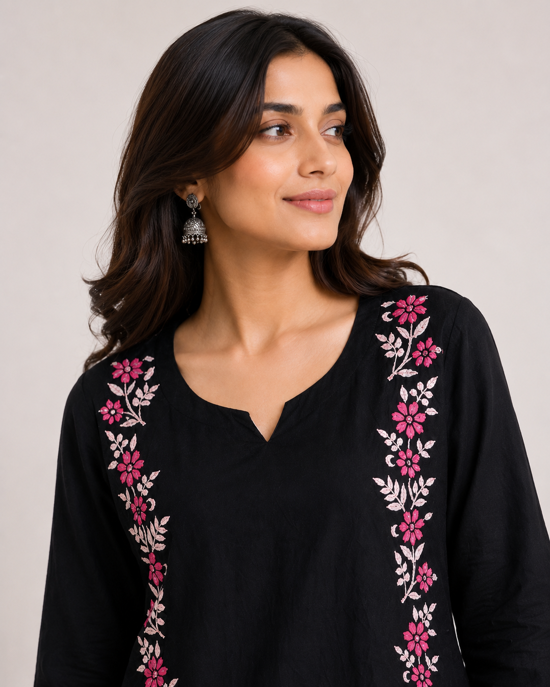 Aayat Modal Multi Colour Long Chikankari Kurti