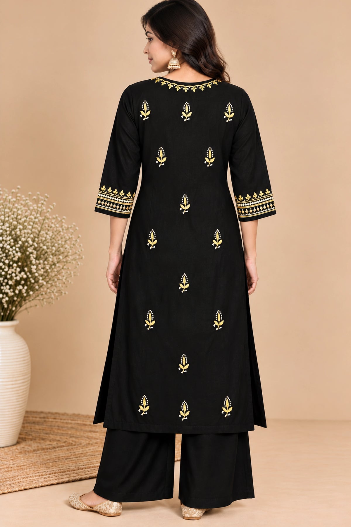 Aayat Premium Rayon Straight Multi Color Chikankari Kurti