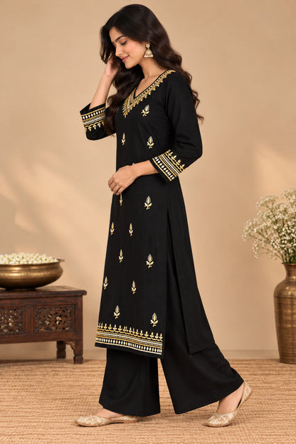 Aayat Premium Rayon Straight Multi Color Chikankari Kurti