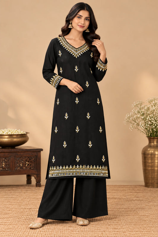 Aayat Premium Rayon Straight Multi Color Chikankari Kurti