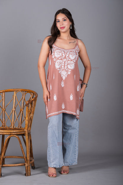 Meher Straight Rayon Chikankari Kurti