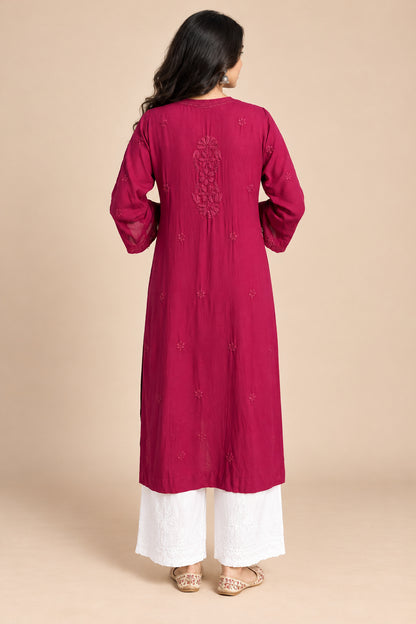 Aayat Rayon Long Chikankari Kurti