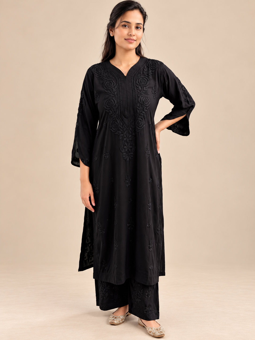Aayat Rayon Long Chikankari Kurti