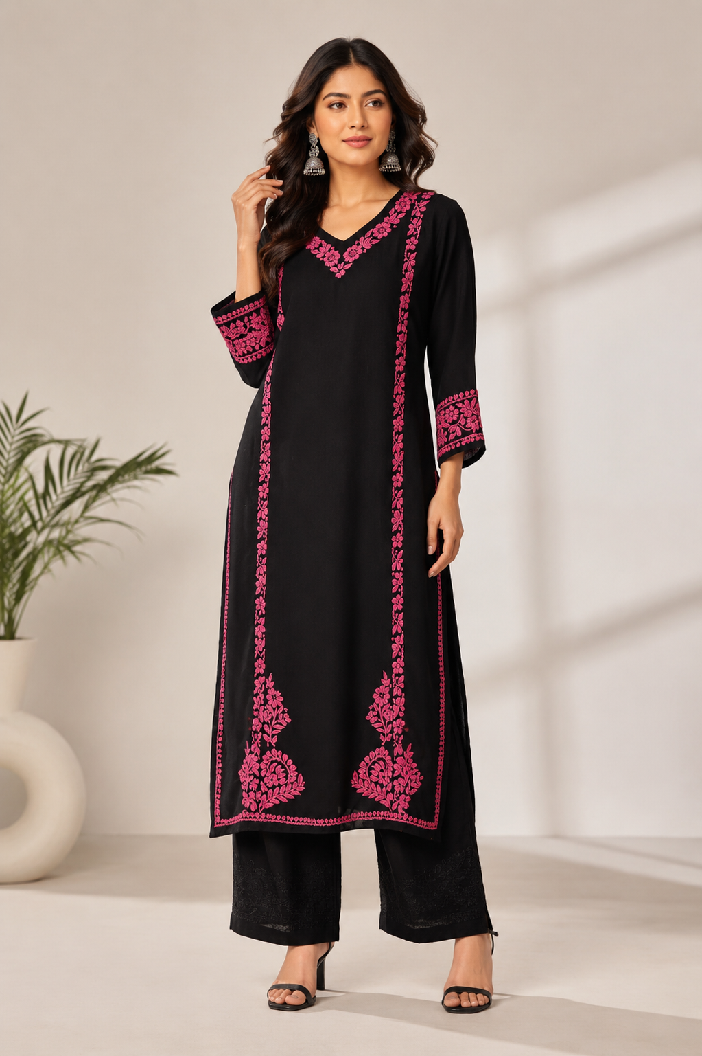Aayat Rayon Straight Chikankari Kurti
