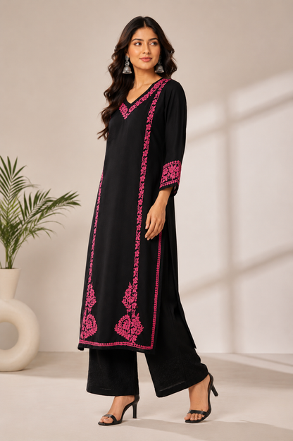 Aayat Rayon Straight Chikankari Kurti