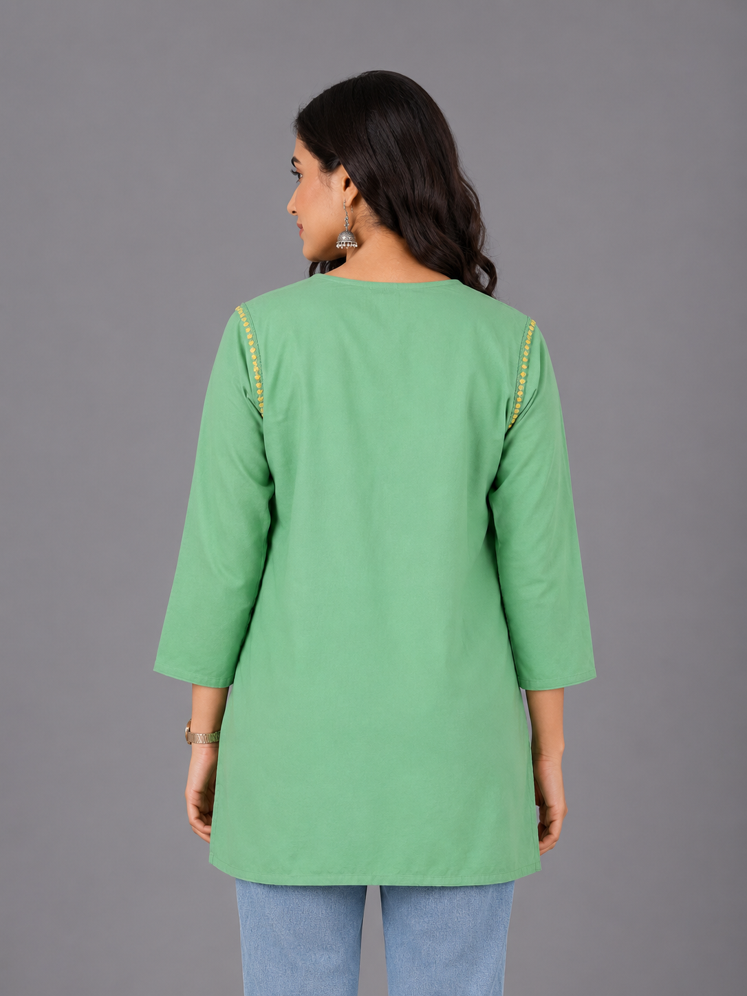 Aayat Rayon Multi Colour Short Chikankari Kurti