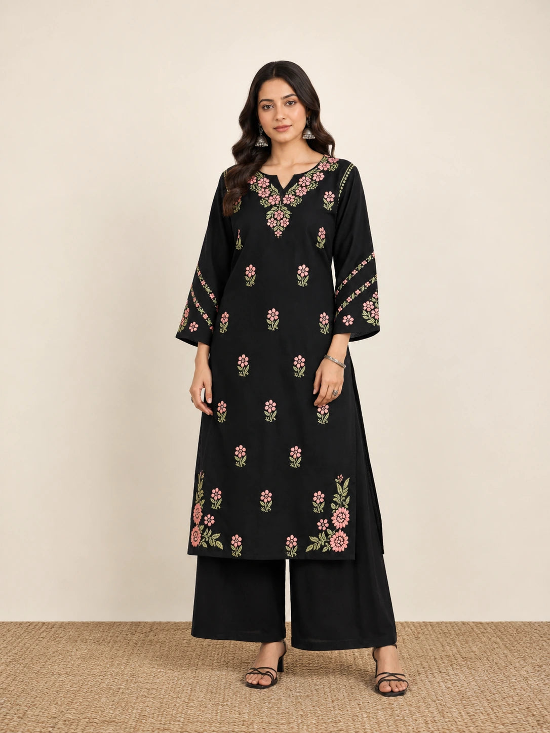 Aayat Premium Rayon Straight Chikankari Kurti