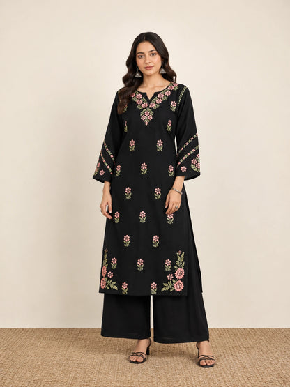 Aayat Premium Rayon Straight Chikankari Kurti