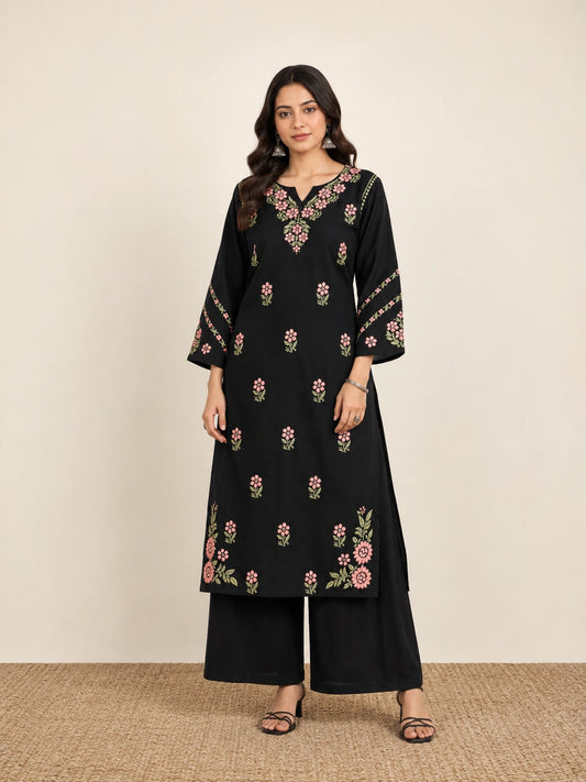 Aayat Premium Rayon Straight Chikankari Kurti