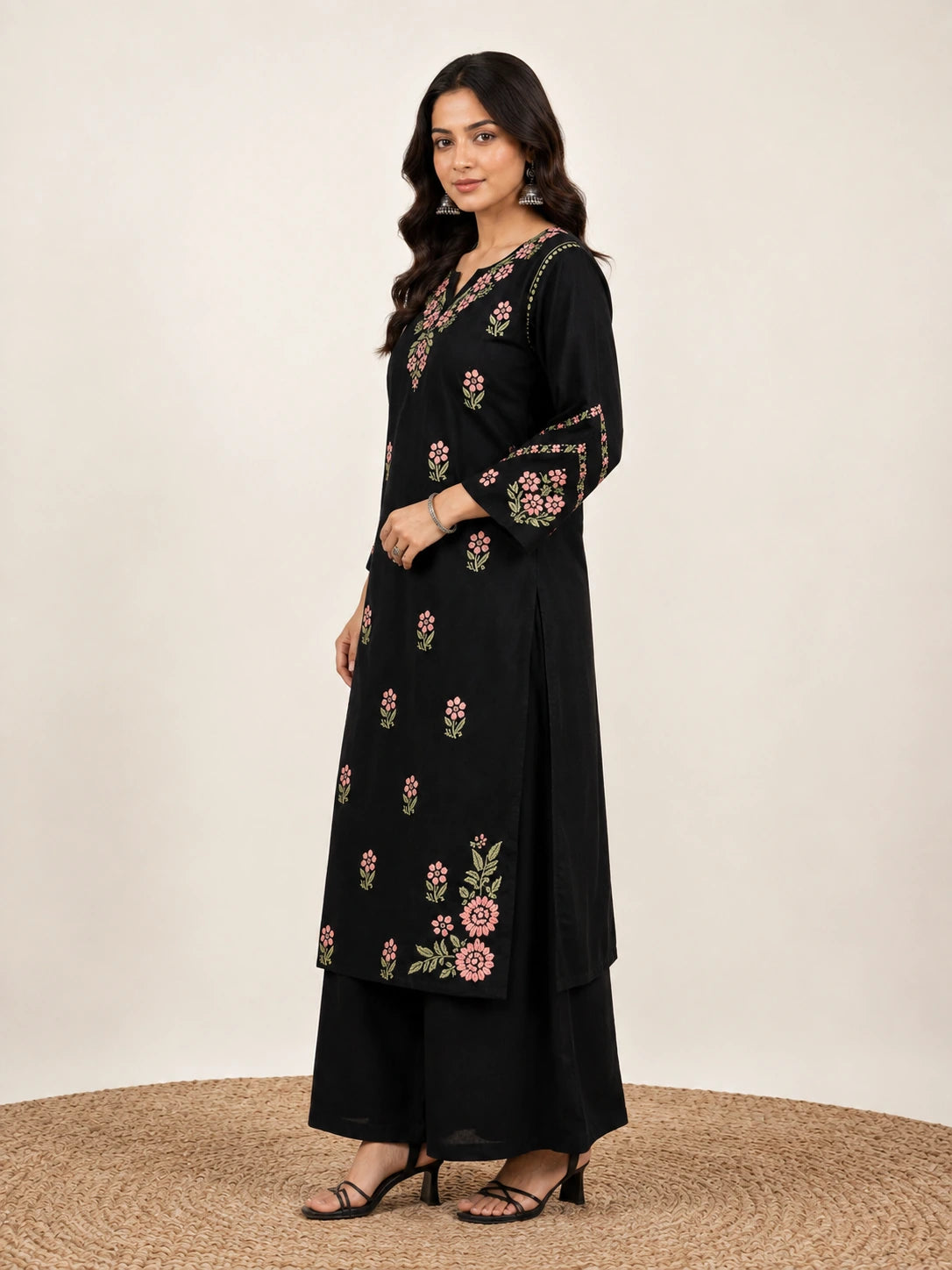 Aayat Premium Rayon Straight Chikankari Kurti
