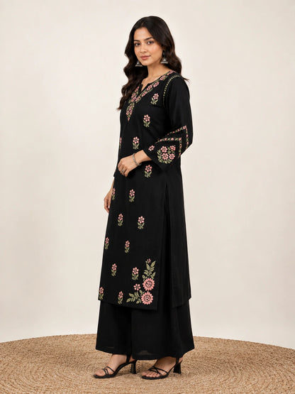 Aayat Premium Rayon Straight Chikankari Kurti