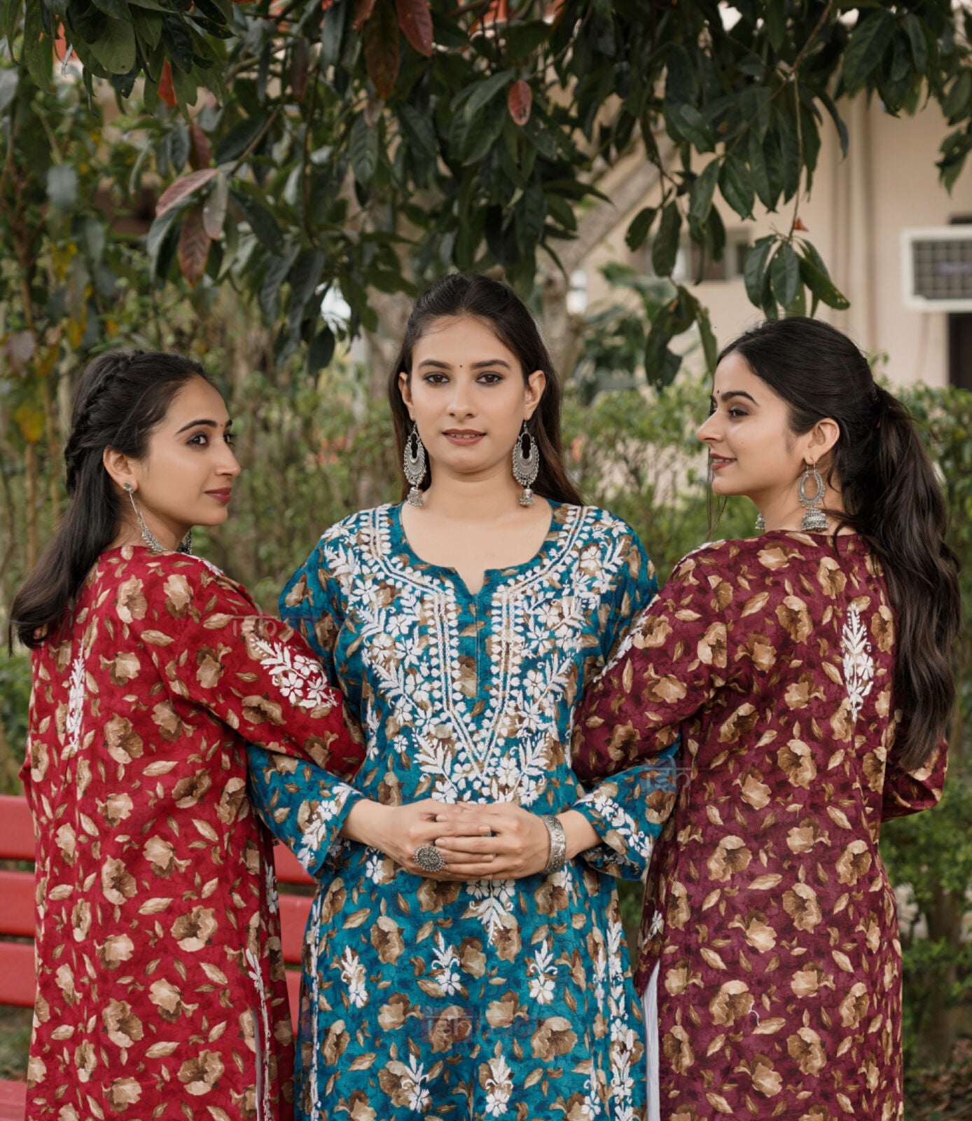 Falak Mul Cotton Long Chikankari Kurti 4 - maroon