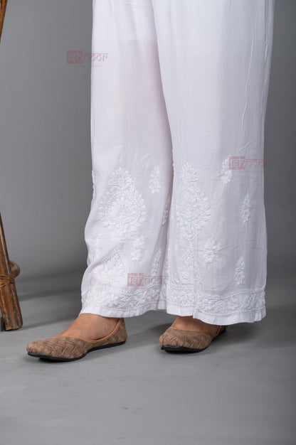 Meher Rayon Chikankari Palazzo 2 - white