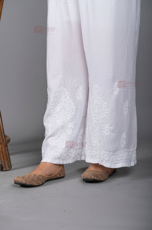 Meher Rayon Chikankari Palazzo 2 - white
