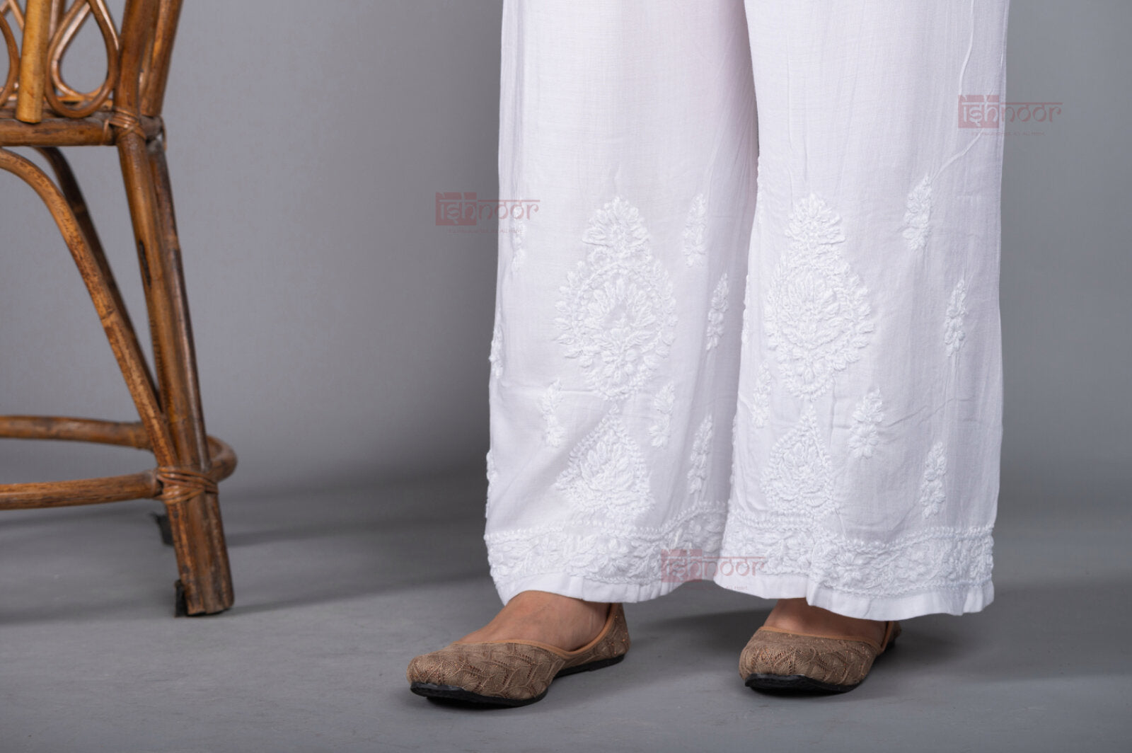 Meher Rayon Chikankari Palazzo 2 - white