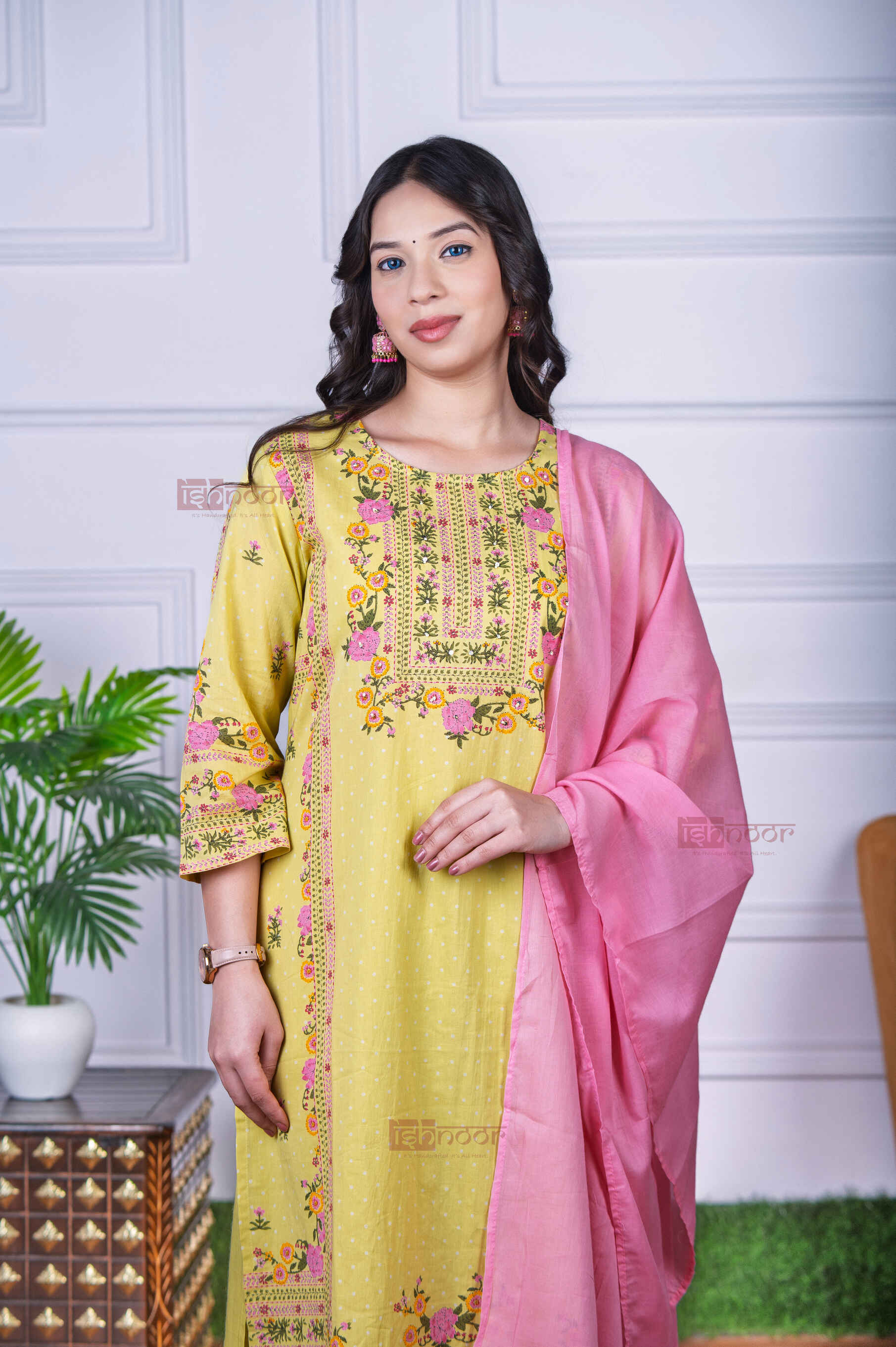 Saanjh 3 Piece Stitched Suit Set with Dupatta 4 - blush-pink