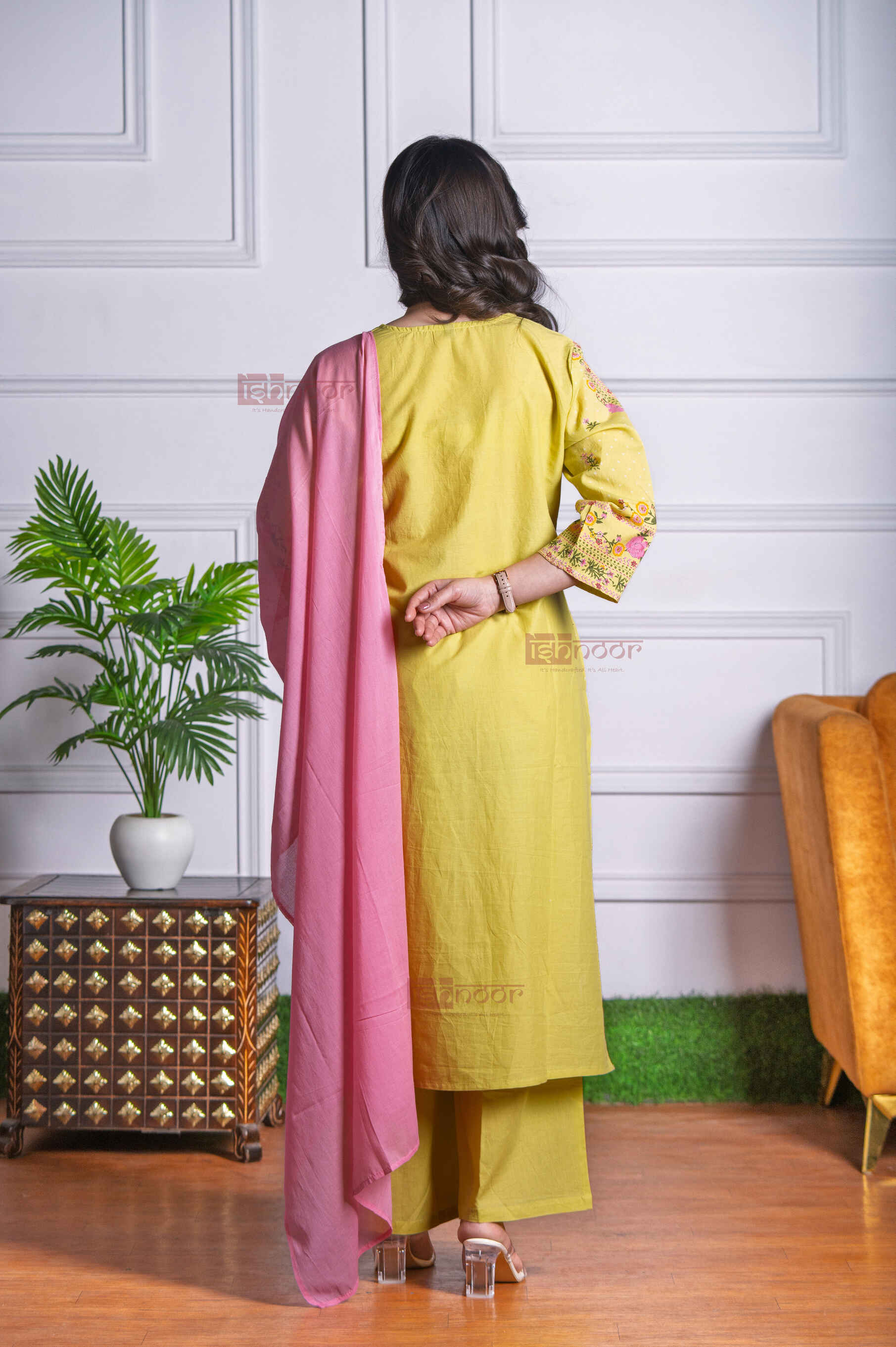 Saanjh 3 Piece Stitched Suit Set with Dupatta 4 - blush-pink