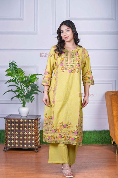 Saanjh 3 Piece Stitched Suit Set with Dupatta 4 - blush-pink