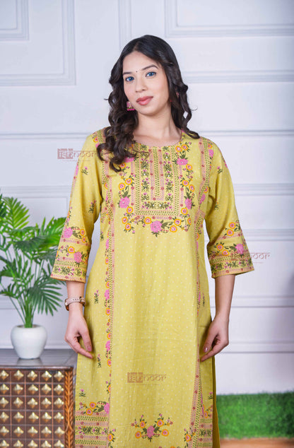 Saanjh 3 Piece Stitched Suit Set with Dupatta 4 - blush-pink