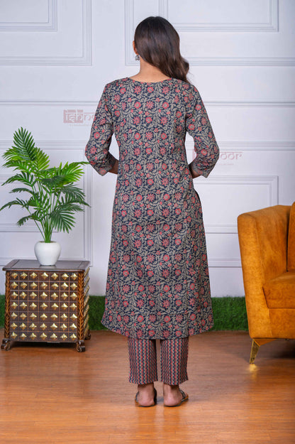 Saanjh 3 Piece Stitched Suit Set with Dupatta 6 - deep-red