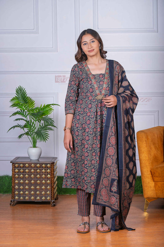 Saanjh 3 Piece Stitched Suit Set with Dupatta 6 - deep-red