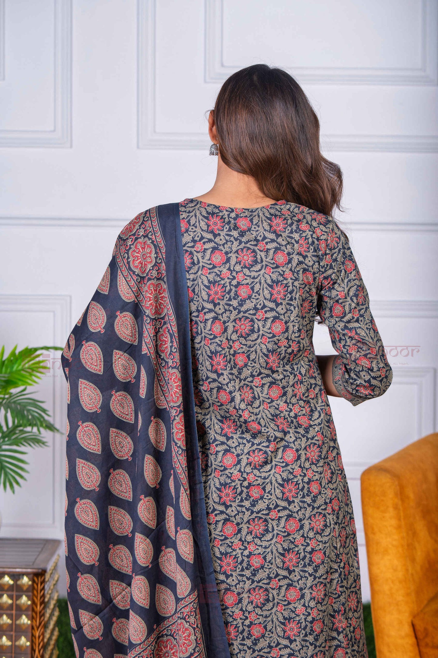 Saanjh 3 Piece Stitched Suit Set with Dupatta 6 - deep-red
