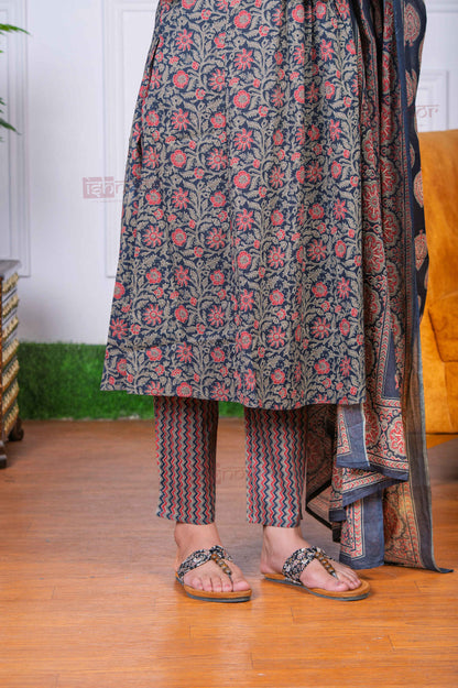 Saanjh 3 Piece Stitched Suit Set with Dupatta 6 - deep-red