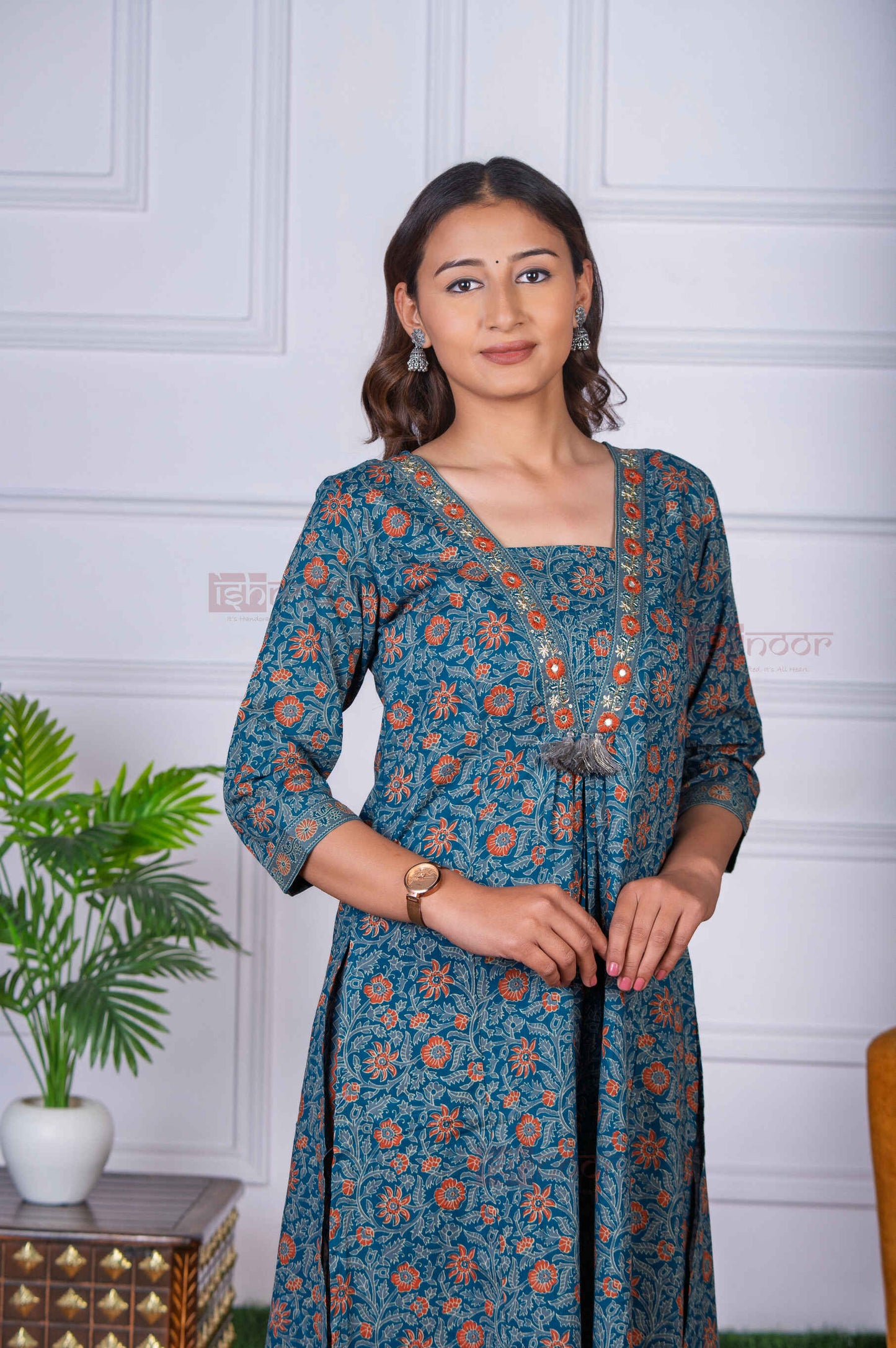 Saanjh 3 Piece Stitched Suit Set with Dupatta 6 - aqua-blue
