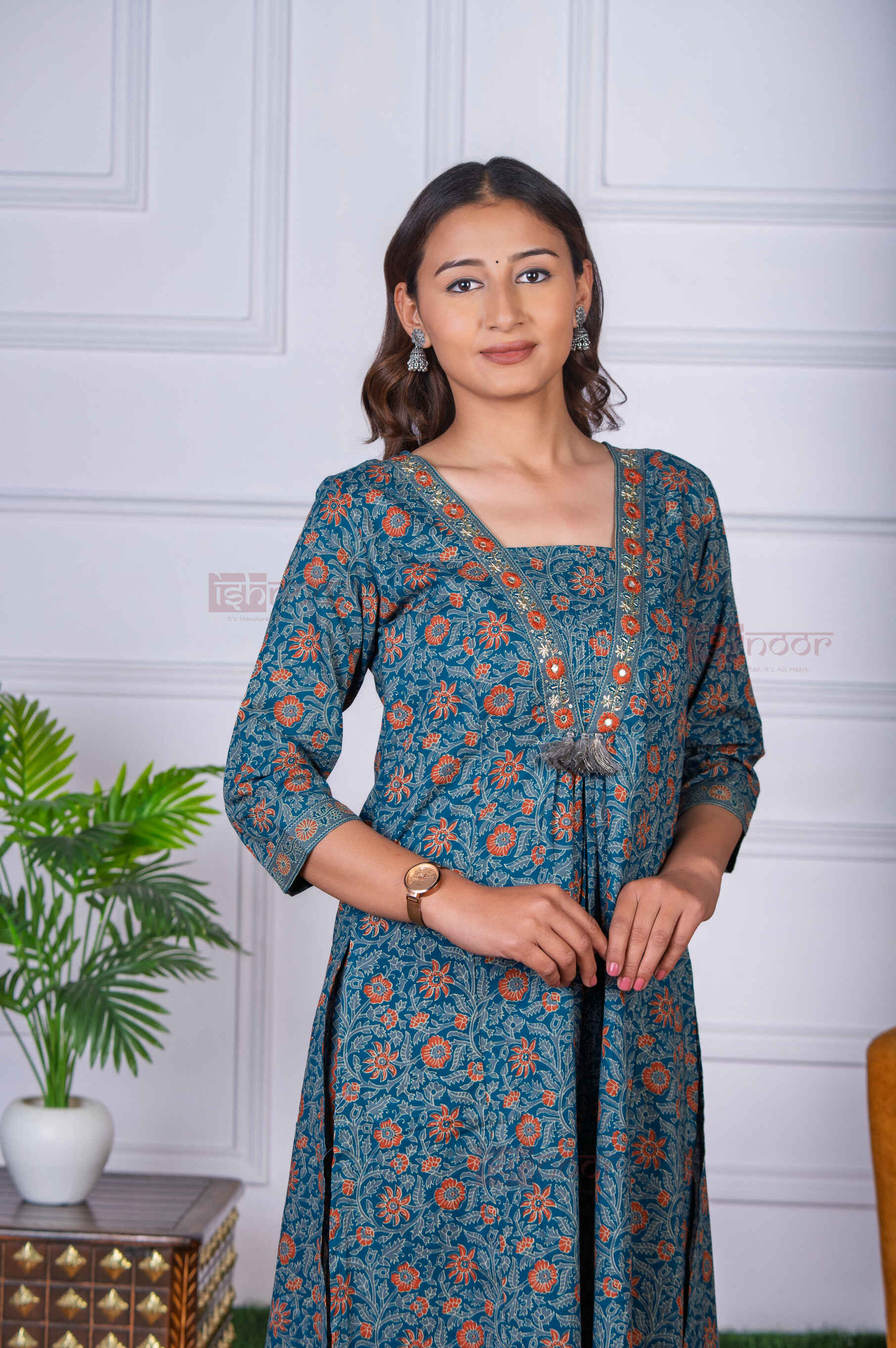 Saanjh 3 Piece Stitched Suit Set with Dupatta 6 - aqua-blue