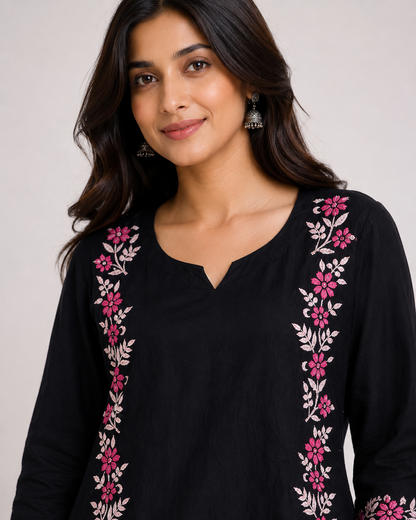 Aayat Modal Multi Colour Long Chikankari Kurti