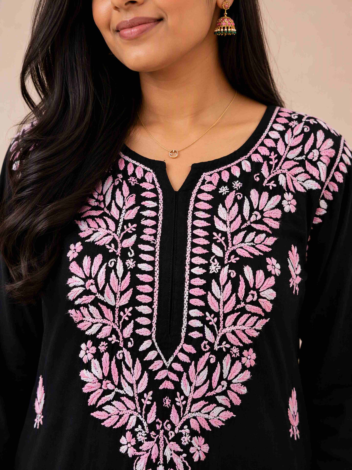 Aayat Premium Rayon Multi Colour Long Chikankari Kurti