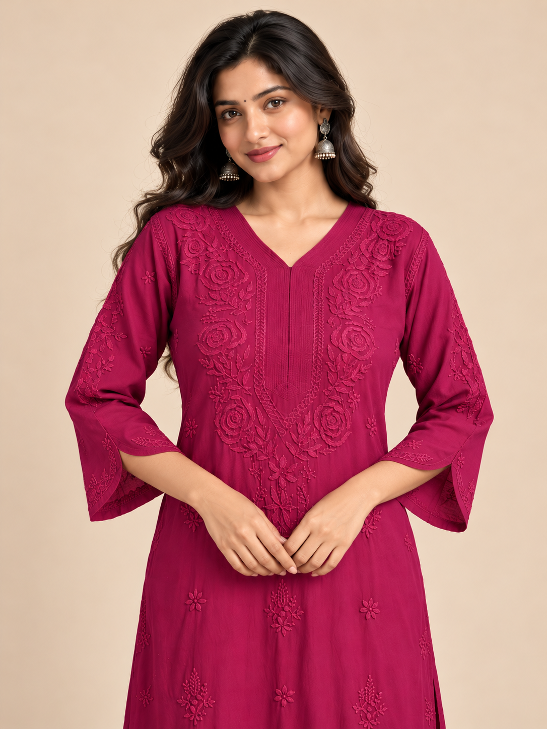 Aayat Rayon Long Chikankari Kurti