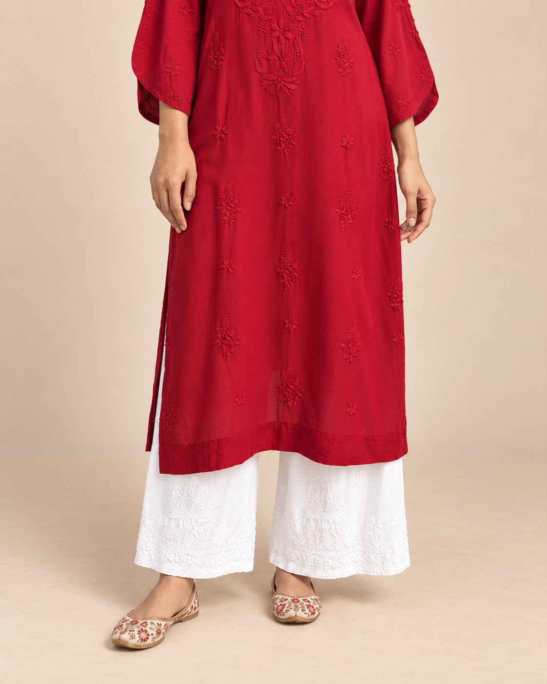 Aayat Rayon Long Chikankari Kurti