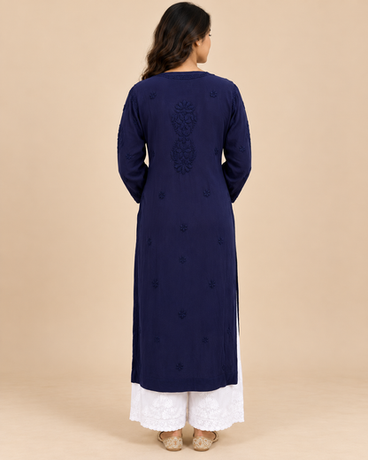 Aayat Rayon Long Chikankari Kurti