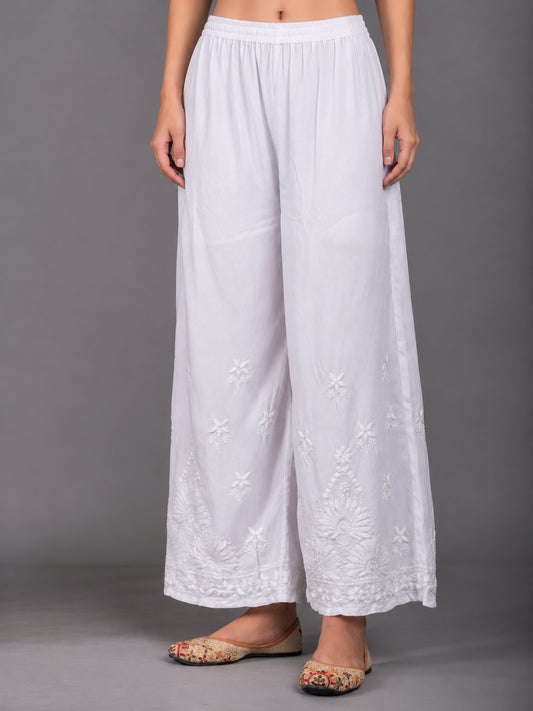 Meher Plus Size Rayon Chikankari Palazzo