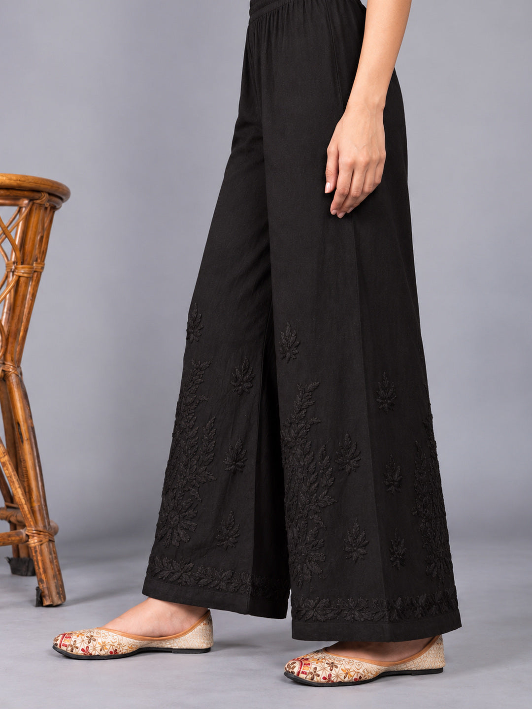 Meher Black Rayon Chikankari Palazzo