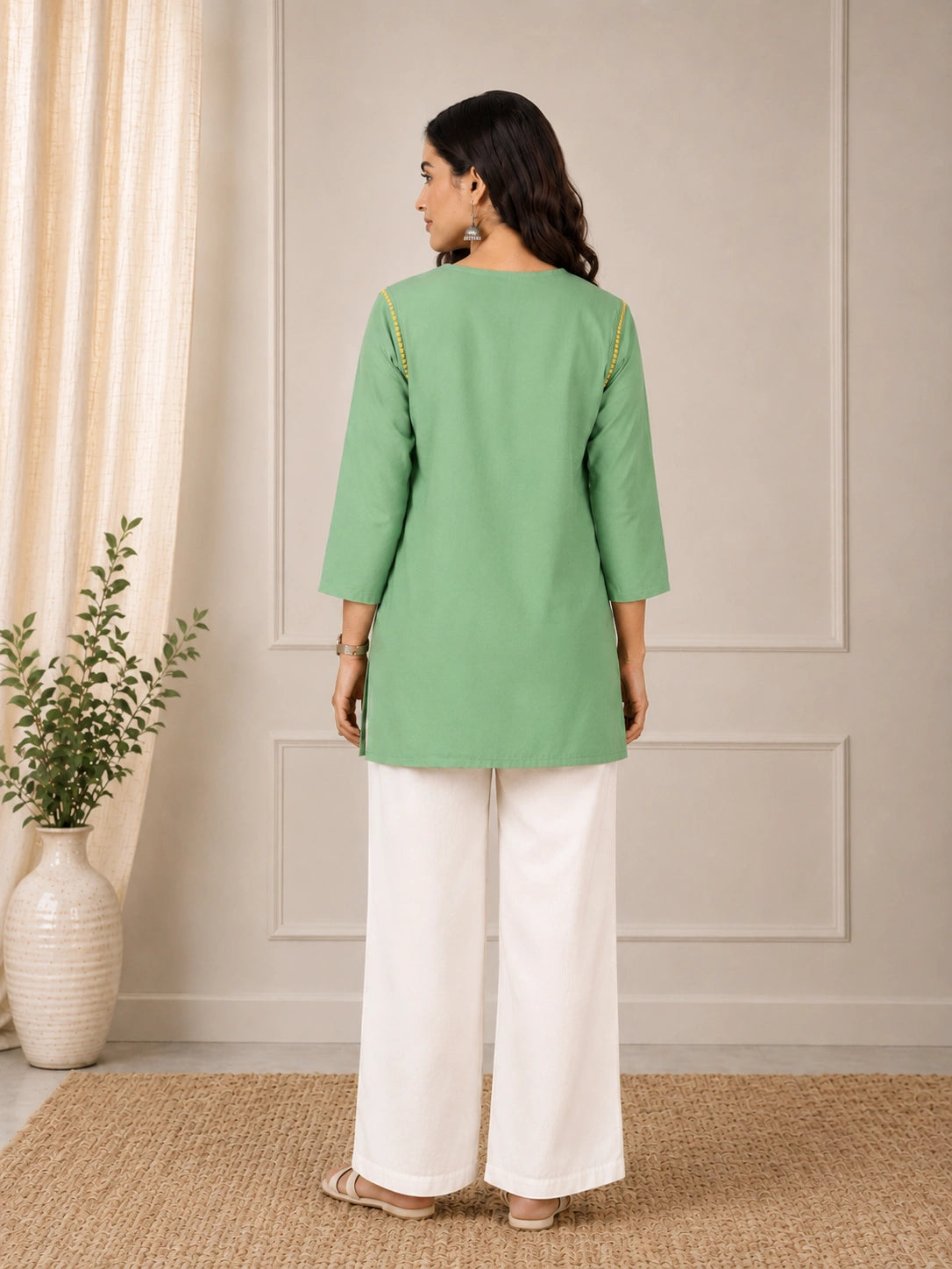 Aayat Rayon Multi Colour Short Chikankari Kurti