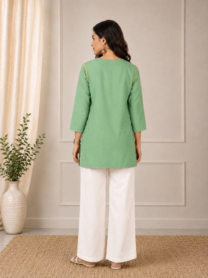 Aayat Rayon Multi Colour Short Chikankari Kurti