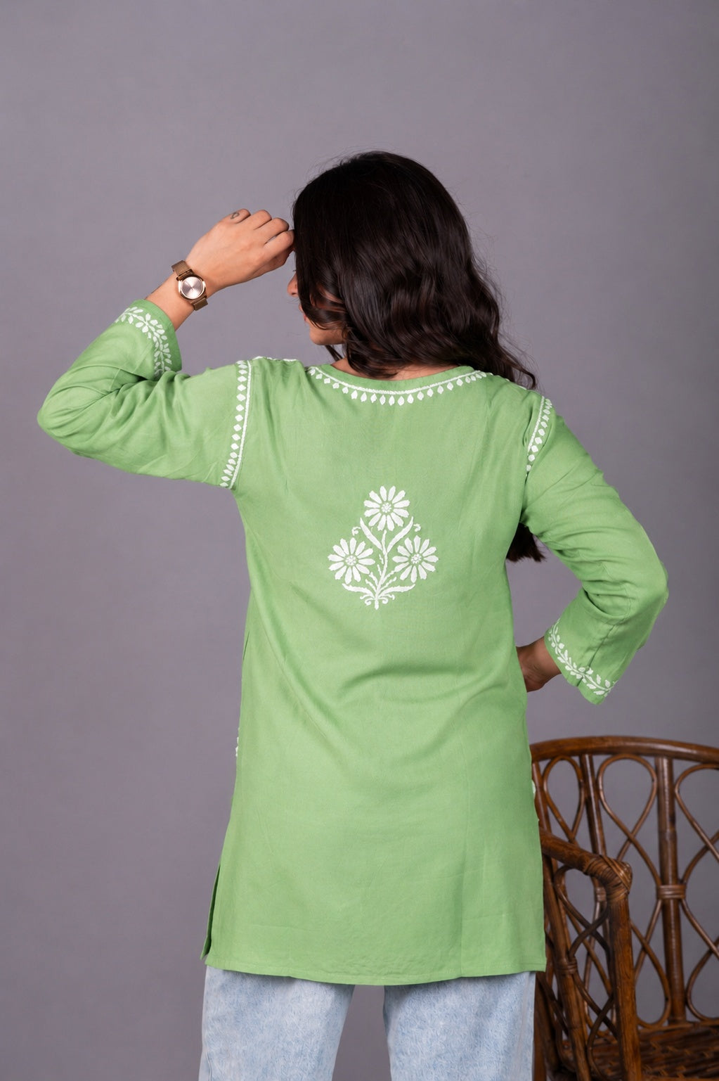 Meher Rayon Short Chikankari Kurti